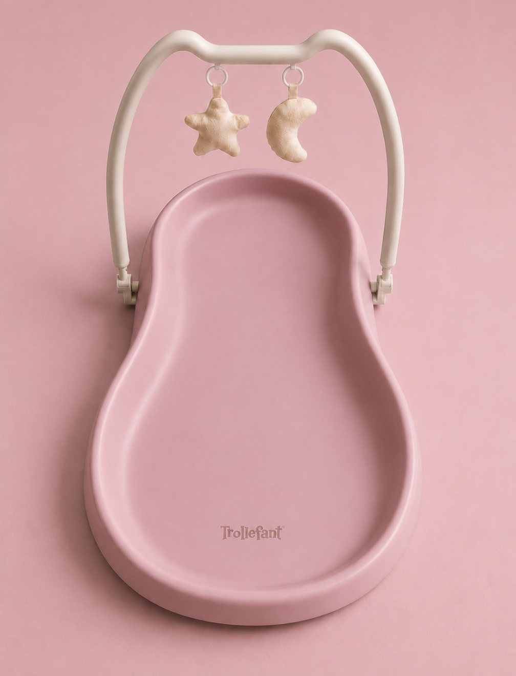 Trollefant skötbädd med avtagbar lekbåge, Rosa