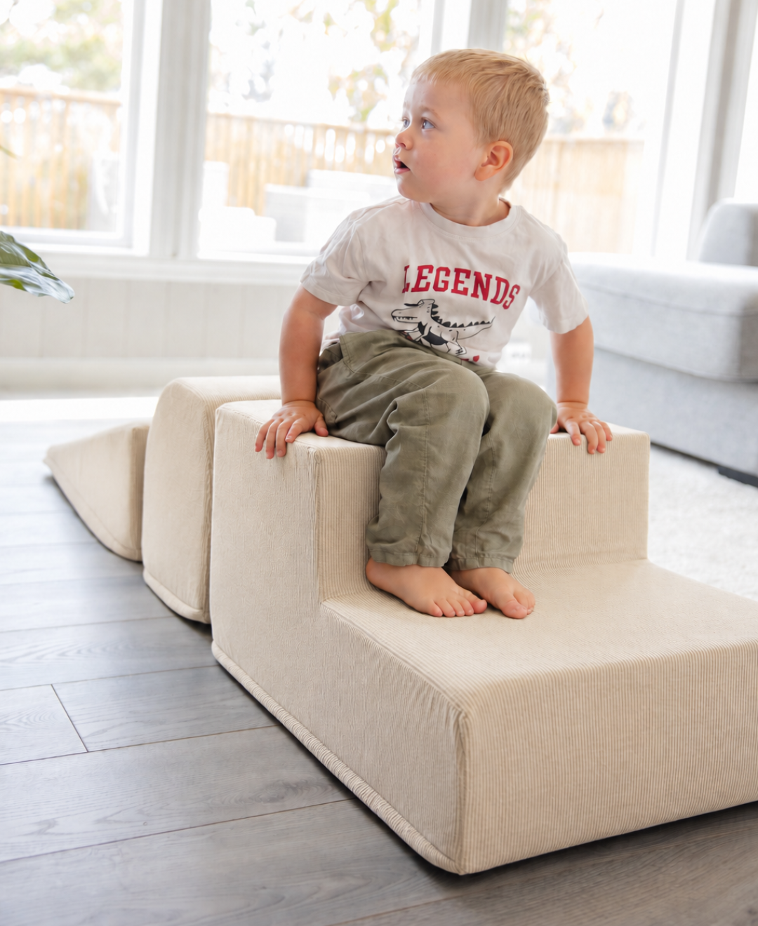 Trollefant Skumblock 3 Delar, Cord, Beige
