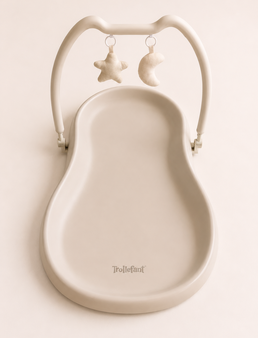 Trollefant skötbädd med avtagbar lekbåge, Beige