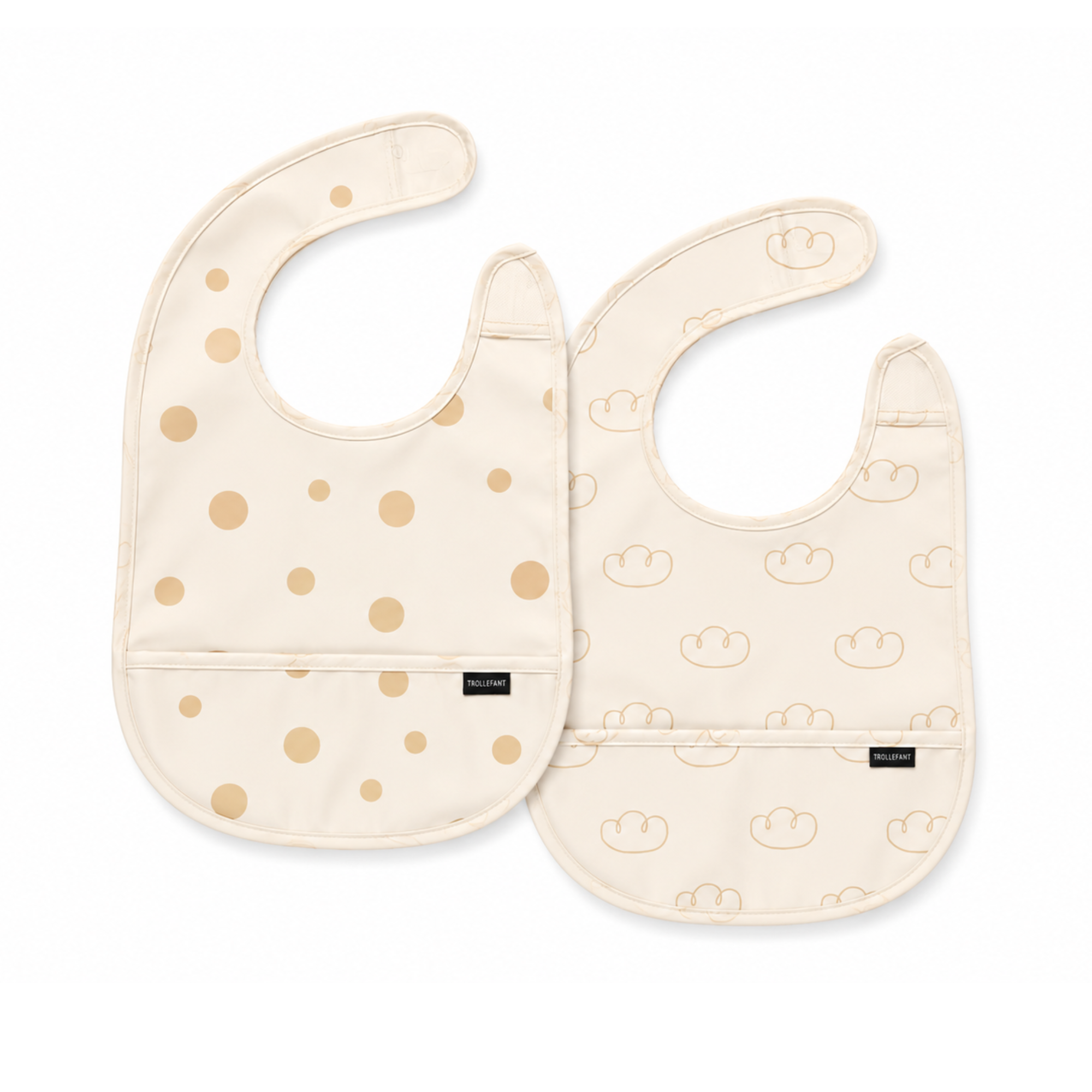 Trollefant haklapp för barn 2-pack, beige