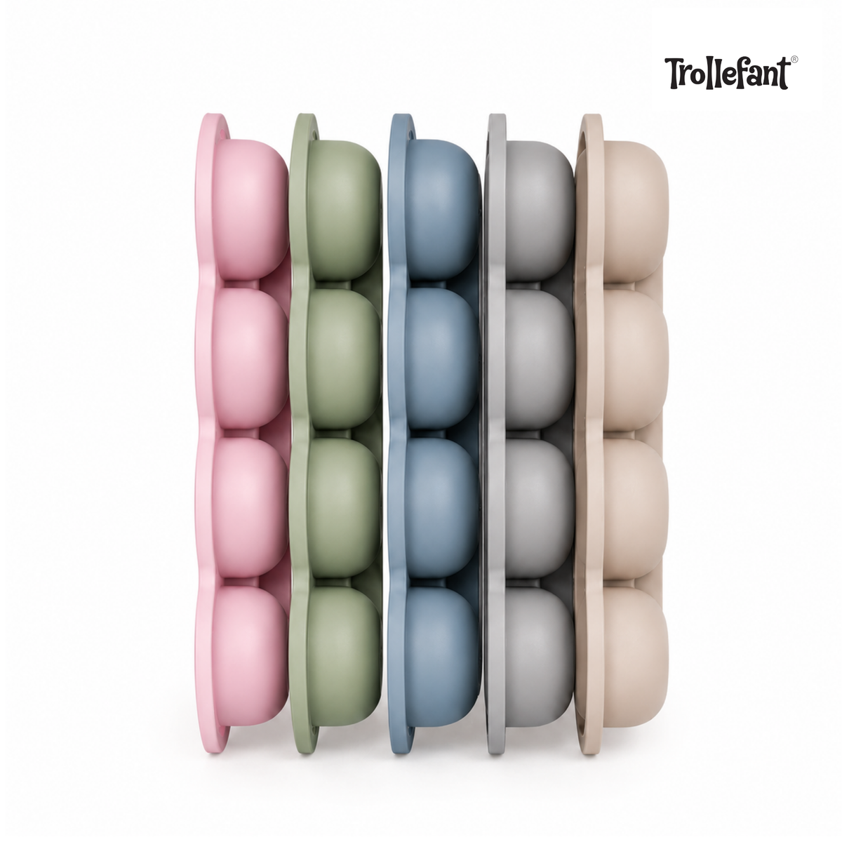 Trollefant Frysform med Lock, 12x45 ml, Blå