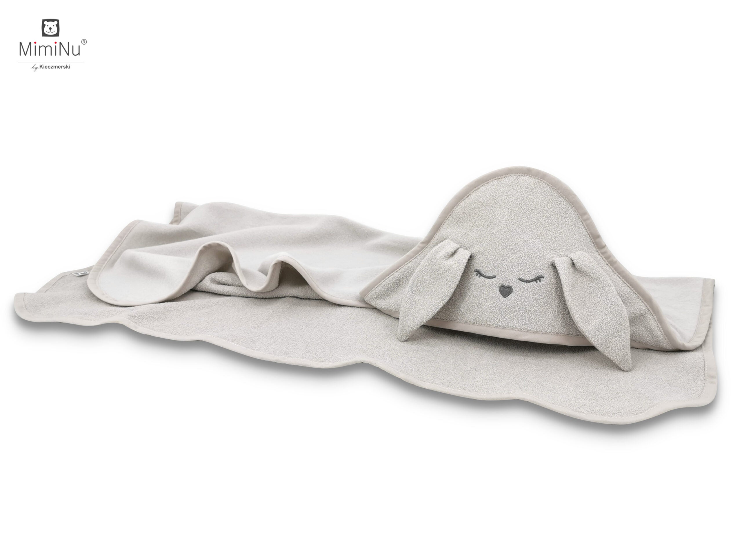 MimiNu Badhandduk med huva – Bunny, Beige