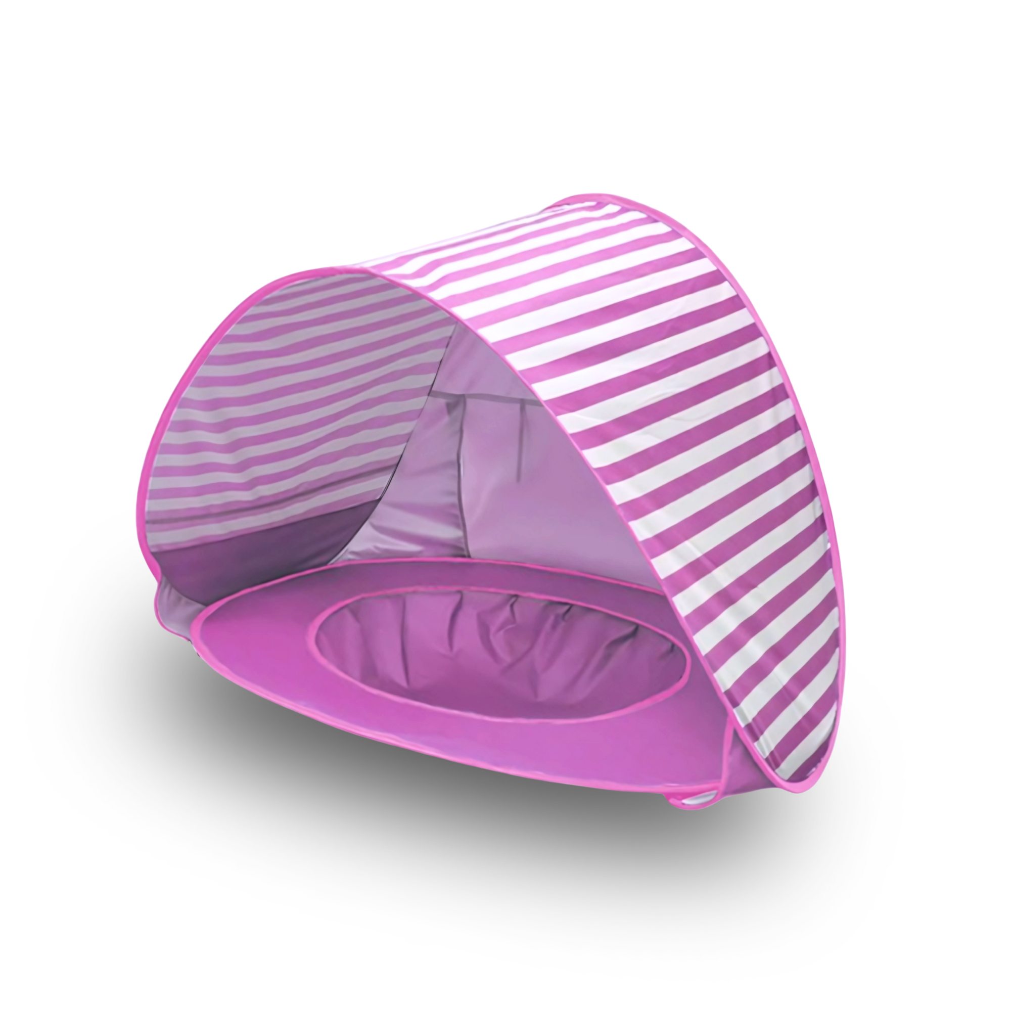 Popup strandtält med inbyggd plaskpool, rosa
