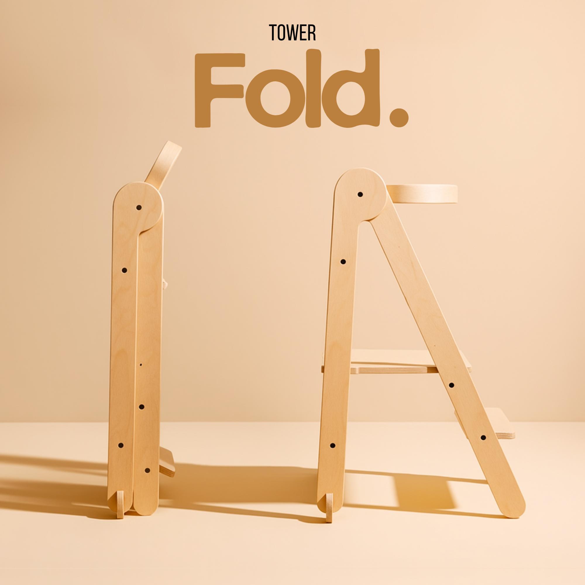 Tower Fold – Flexibel, hopfällbar kökshjälp, natur