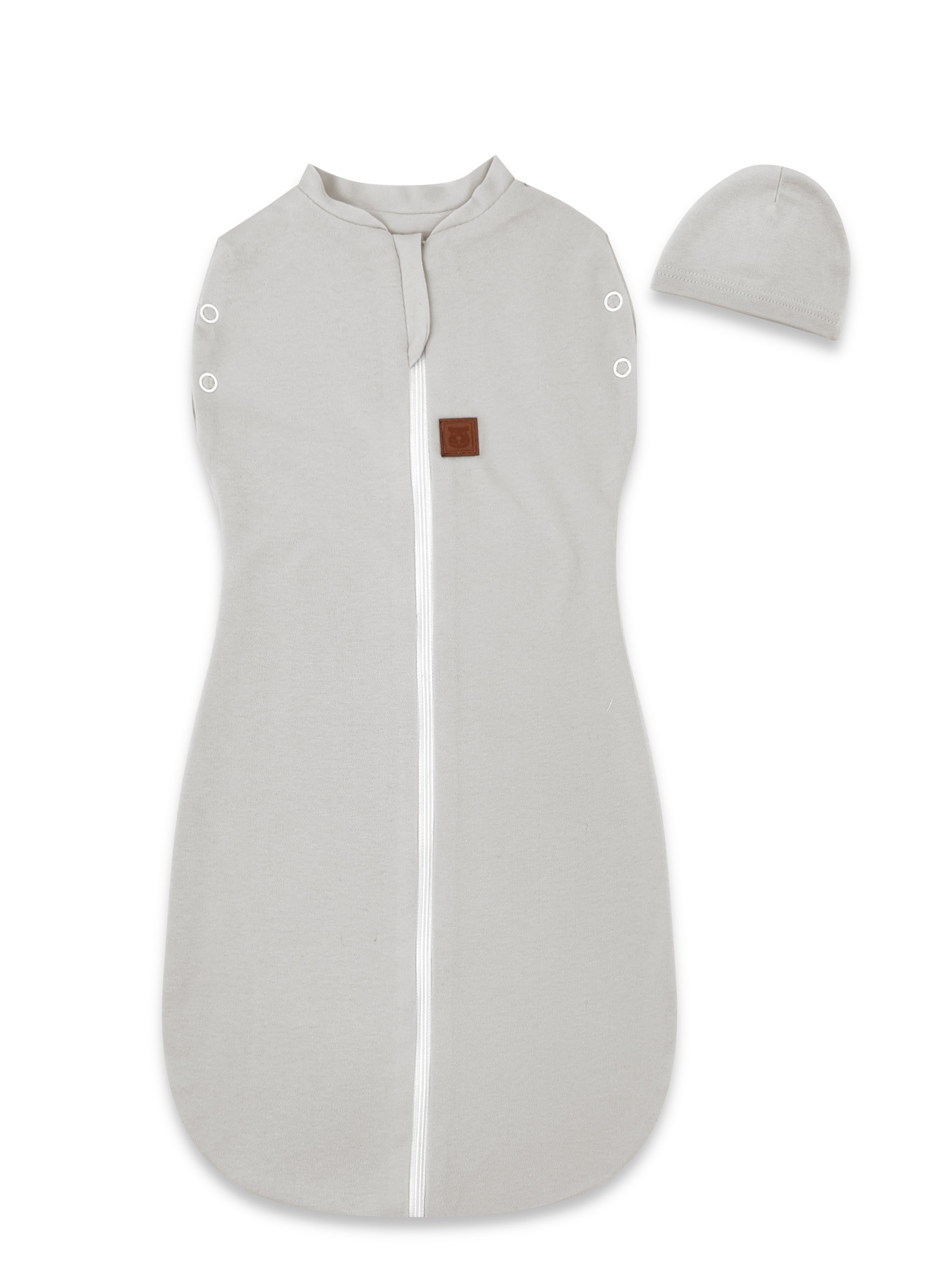MimiNu Swaddle-sovsäck med mössa, Grey