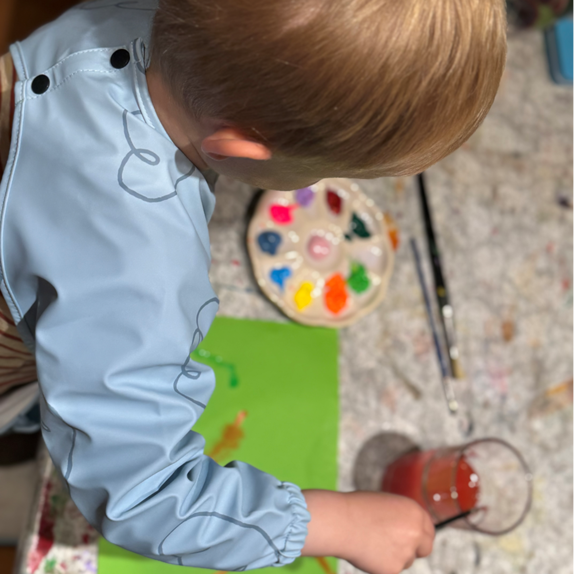 Trollefant Långärmad haklapp för barn 2-pack, blå