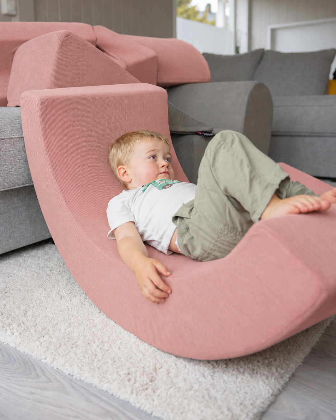 Trollefant Skumregnbåge 3 Delar, Cord, Rosa