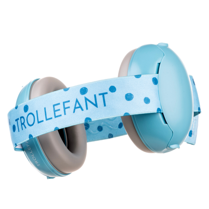 Trollefant hörselskydd för baby 2 i 1, blå
