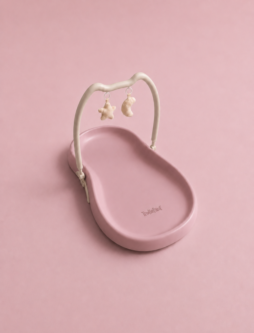 Trollefant skötbädd med avtagbar lekbåge,  Rosa