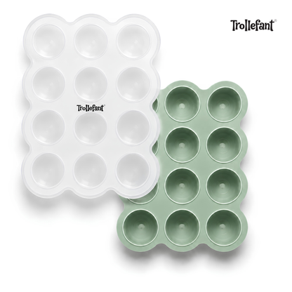 Trollefant Frysform med Lock, 12x45 ml, Grön