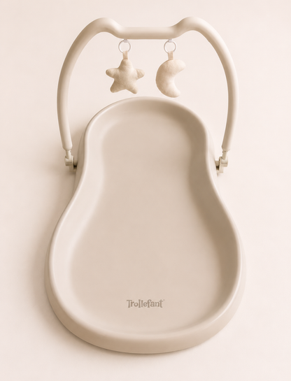 Trollefant skötbädd med avtagbar lekbåge, Beige