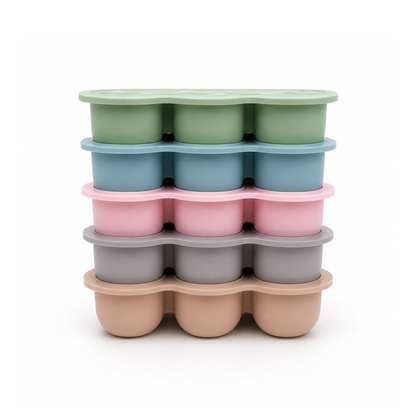 Trollefant Frysform med Lock, 9x60 ml, Blå