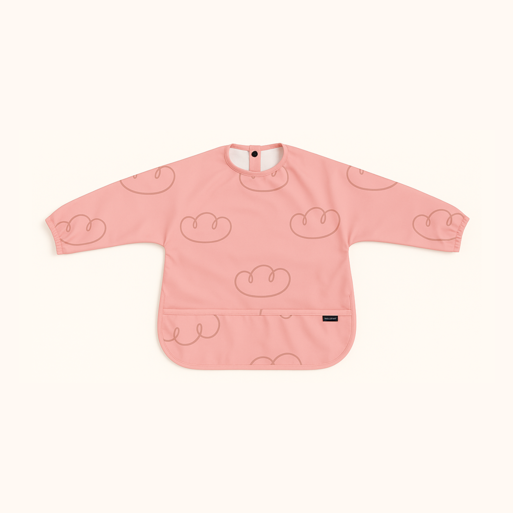 Trollefant Långärmad haklapp för barn 2-pack, rosa