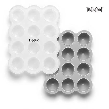 Trollefant Frysform med Lock, 12x45 ml, Grå