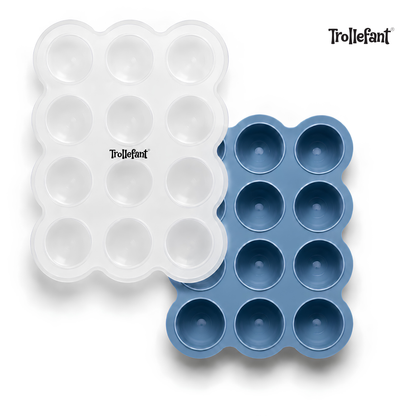 Trollefant Frysform med Lock, 12x45 ml, Blå