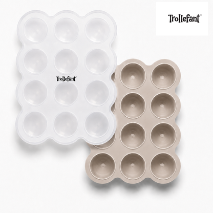 Trollefant Frysform med Lock, 12x45 ml, Beige
