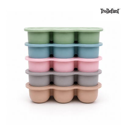 Trollefant Frysform med Lock, 12x45 ml, Grön