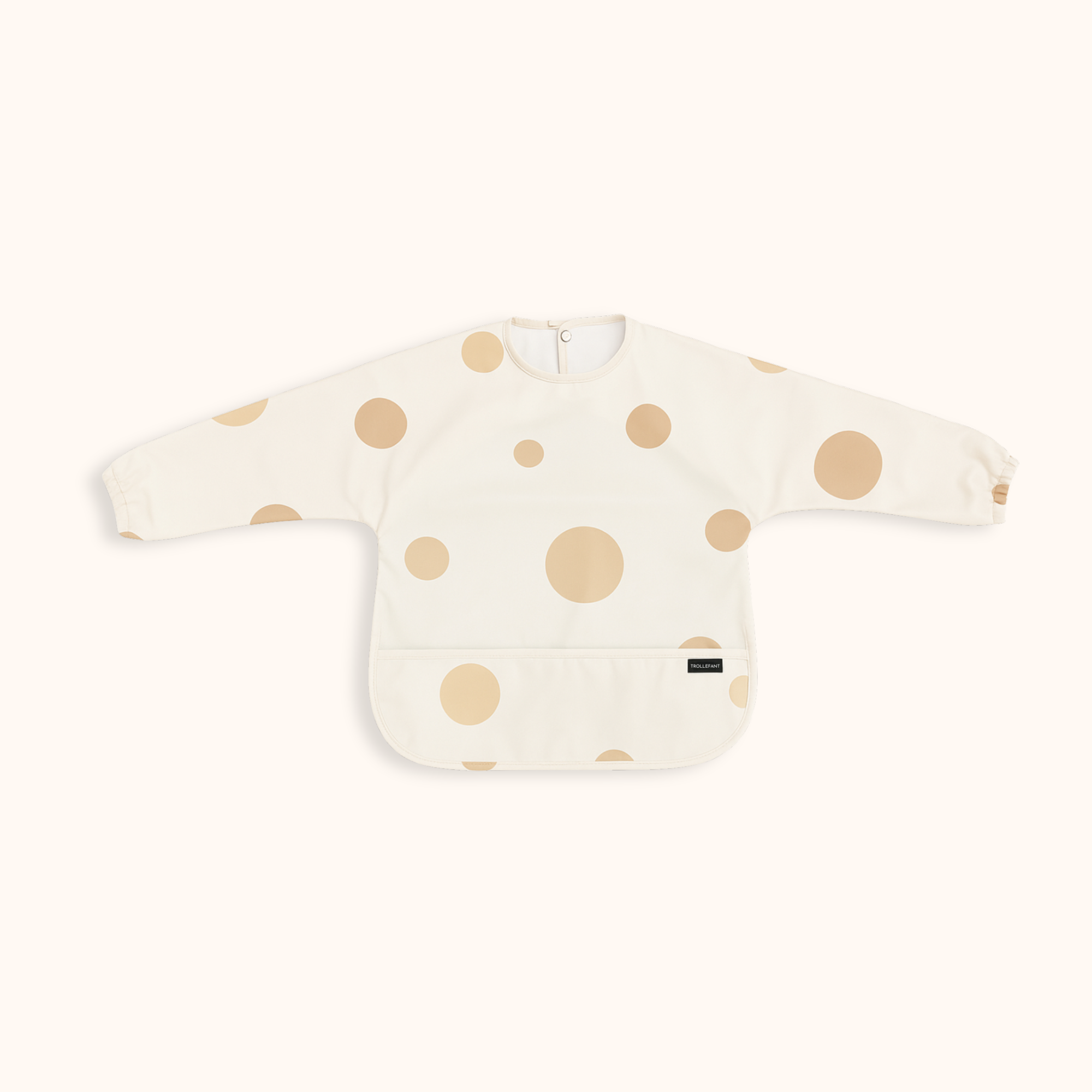 Trollefant Långärmad haklapp för barn 2-pack, beige
