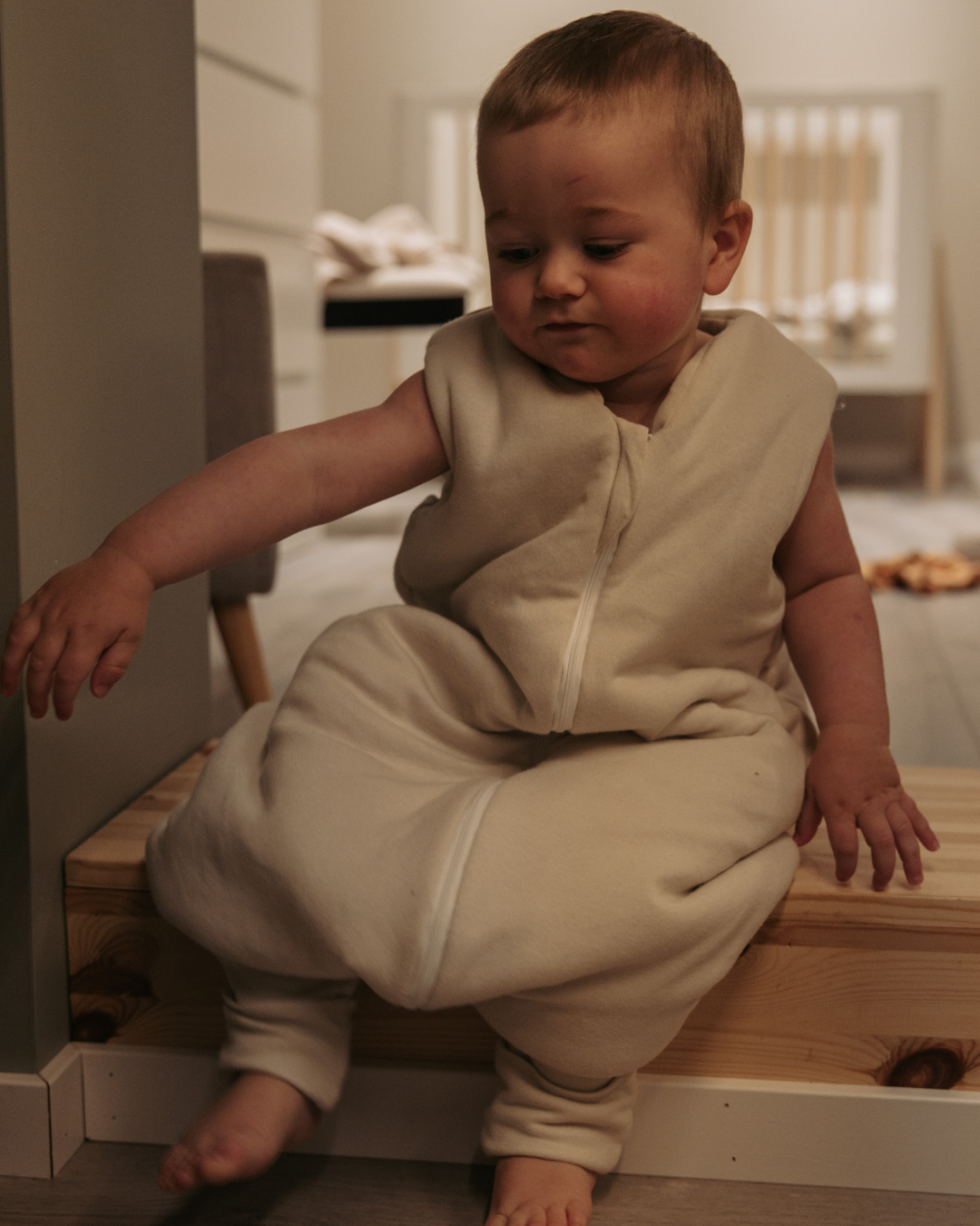 MimiNu Sovpåse med fötter, Beige