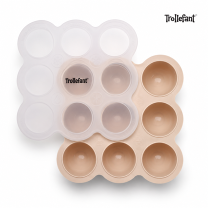 Trollefant Frysform med Lock, 9x60 ml, Beige