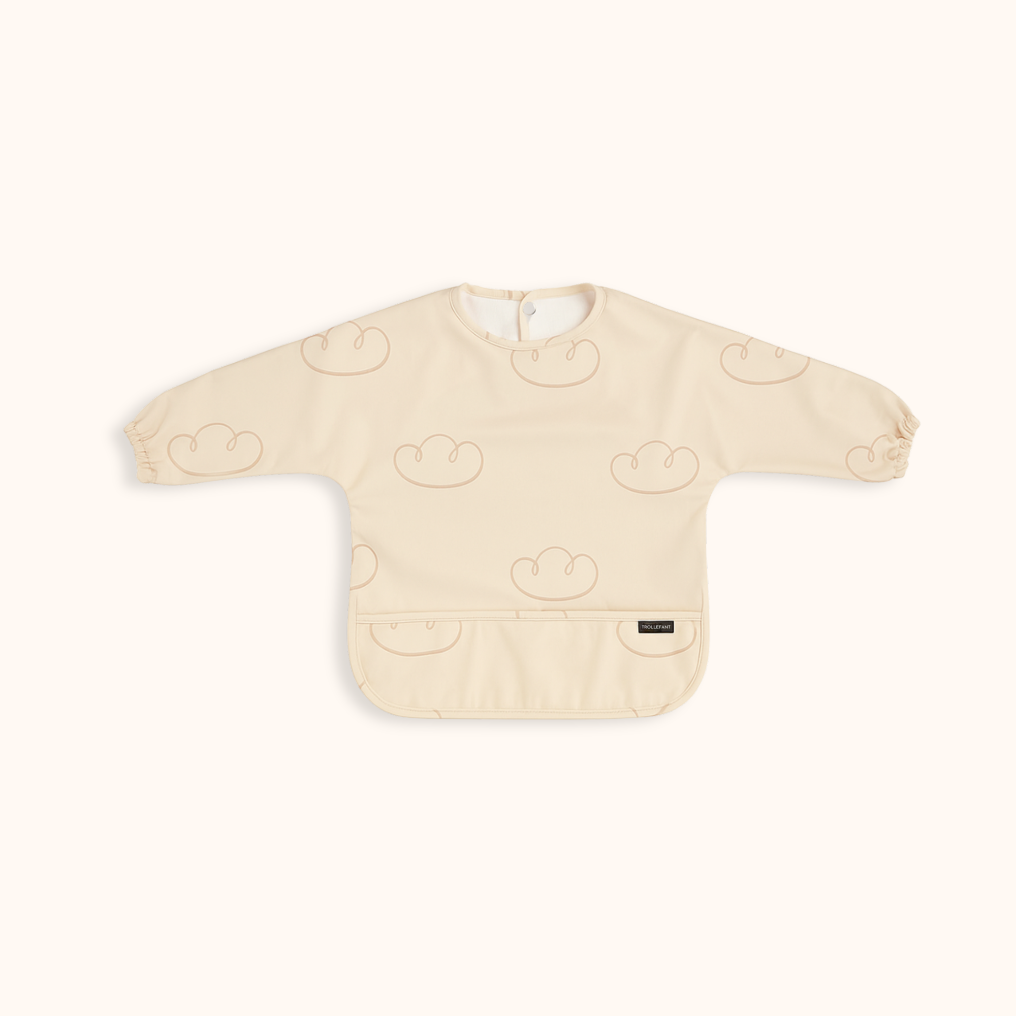 Trollefant Långärmad haklapp för barn 2-pack, beige