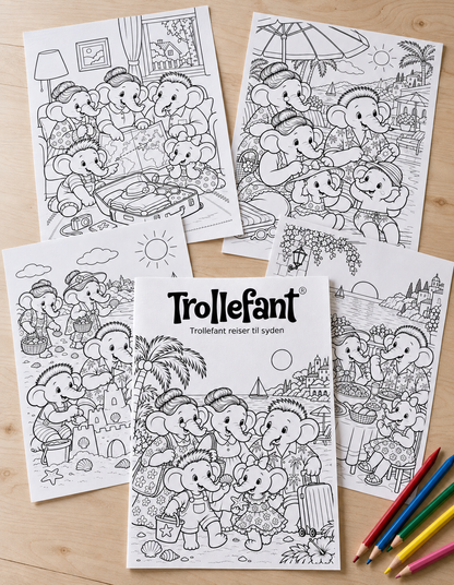 Trollefant Målarbok – Trollefant reser till solen