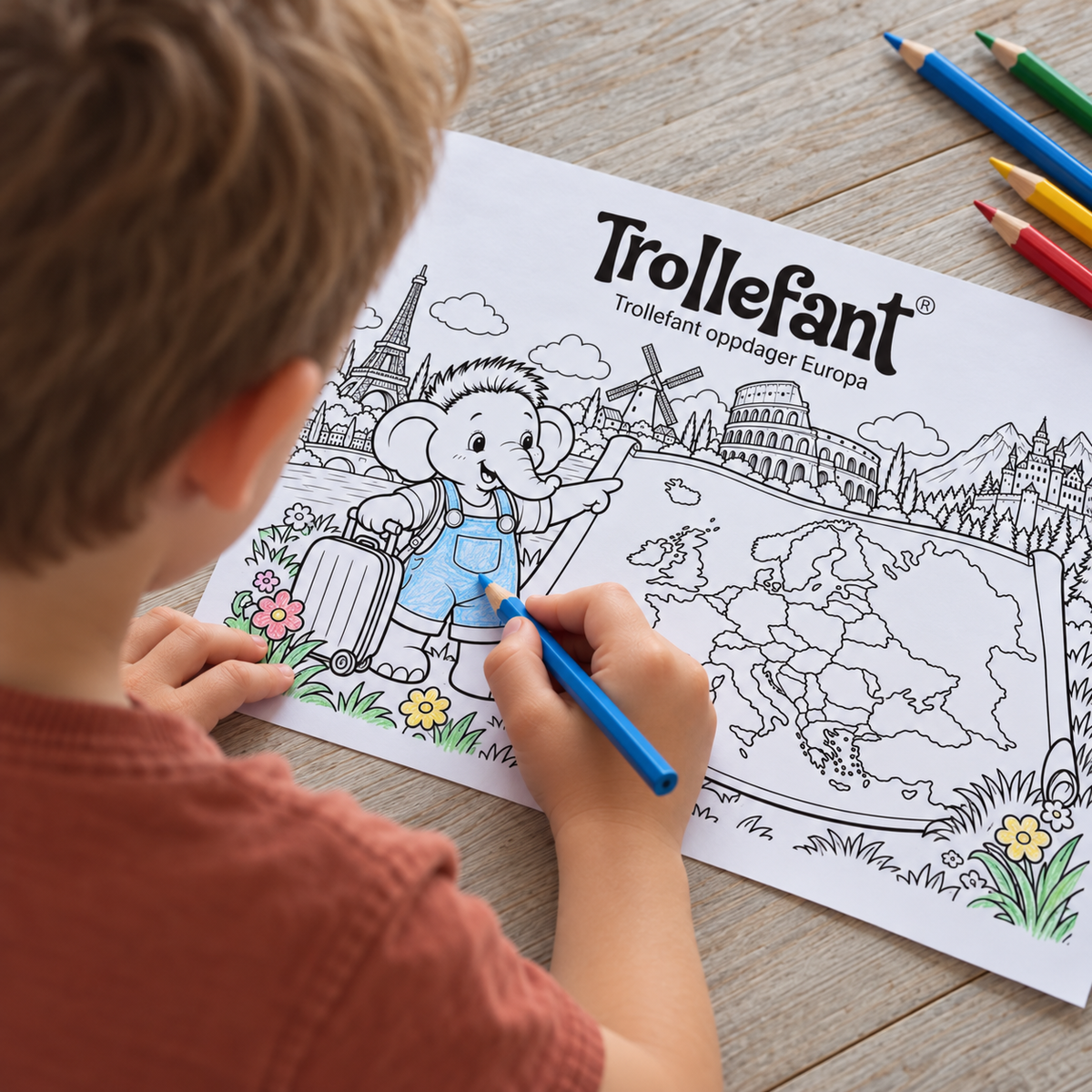 Trollefant Målarbok – Europas flaggor