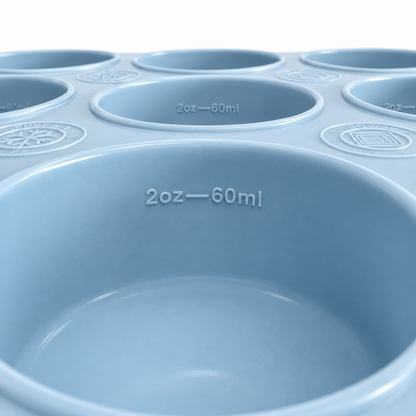 Trollefant Frysform med Lock, 9x60 ml, Blå