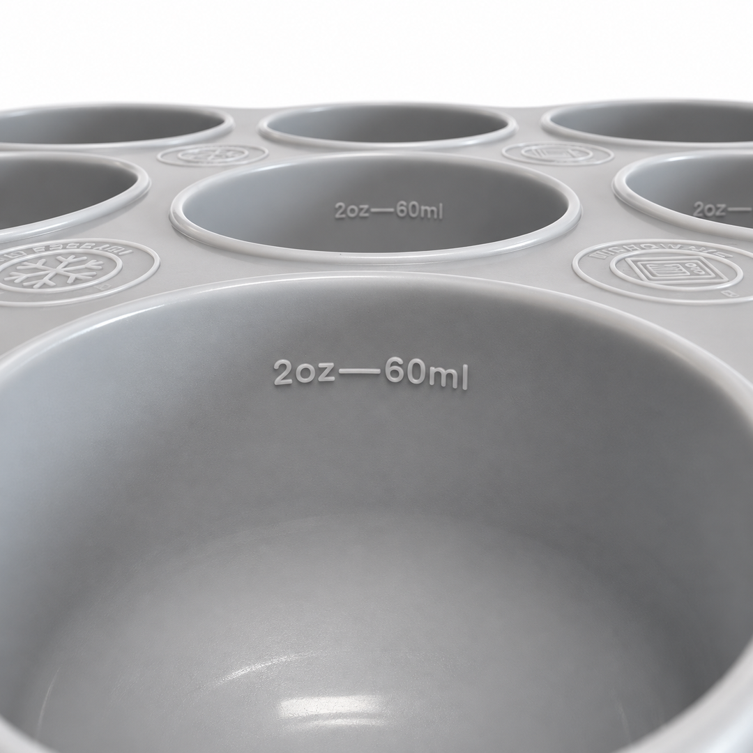 Trollefant Frysform med Lock, 9x60 ml, Grå