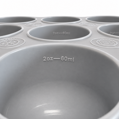 Trollefant Frysform med Lock, 9x60 ml, Grå