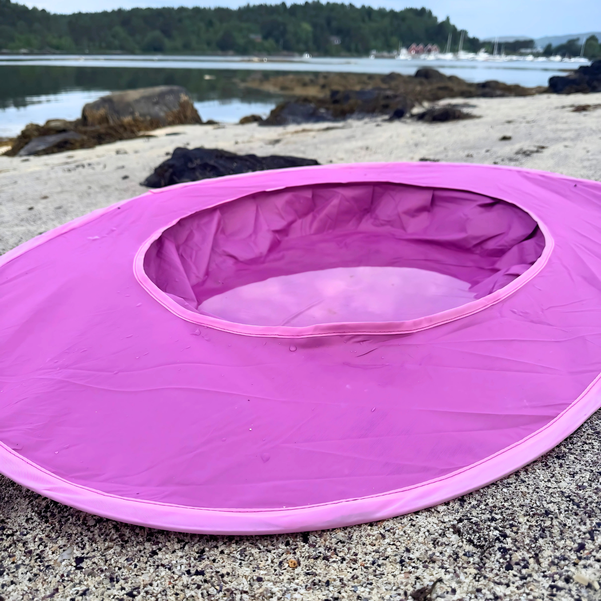 Popup strandtält med inbyggd plaskpool, grön