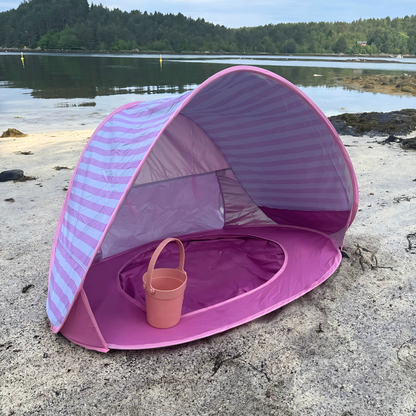 Popup strandtält med inbyggd plaskpool, grön