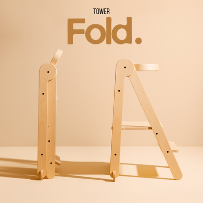 Tower Fold – Flexibel, hopfällbar kökshjälp, natur